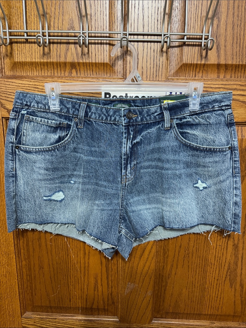 Women's 16 Wild Fable Mid-Rise 2.5”inseam Denim Cutoff Shorts - Distressed Blue
